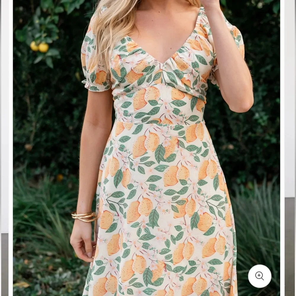 NWT Baltic Born Floral Midi Dress in Green and Orange - Picture 2 of 8